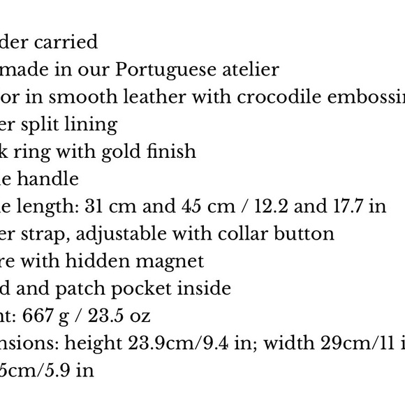 NWOT Sézane Gary Bag in Chocolate Crocodile Print - Picture 10 of 11